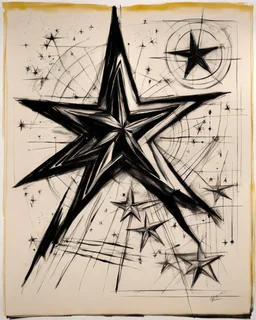 star design sketchdrawing by William Kentridge