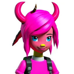 ROBLOX character pink hair with horns