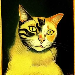 Portrait of a cat by Van Gogh