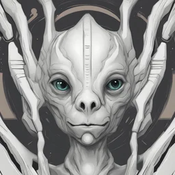 friendly digital illustration science fiction creature portrait