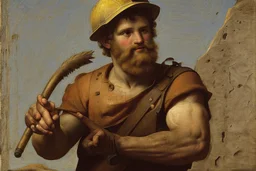 miner holding pick by andrea del sarto