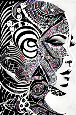 zentangle woman, bizarr, surreal