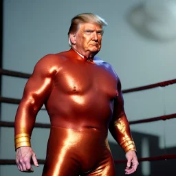 Realistic photo, Donald trump wrestler, wrestling, blood, sweat, red breeches, retro style, 80s, hot ambient, photo studio, red, gold, vibrant color, gradient, highly detailed, art stations, concept art, smooth, unreal engine 5, god rays, ray tracing, RTX, lumen lighting, ultra detail, volumetric lighting, 3d, finely drawn, high definition, high resolution.