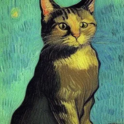 Portrait of a cat by Van Gogh