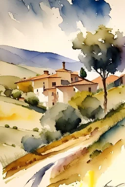 Raino Spain landscape in watercolor