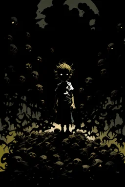 child at night surrounded by maggots by mike mignola