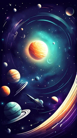 space background stylized. retrow