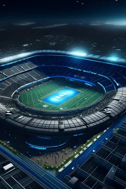 galactic stadium view of it from a height from a 45 degree angle