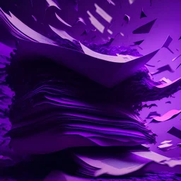 giant documents floating around, purple tones, dreamy, psychedelic, 4k, sharp focus