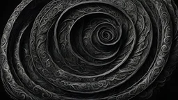 Coiled scourge on a black background (masterpiece, best quality:1.4) , in the style of nicola samori, illustration by Roy Krenkel, extremely detailed, intricate background details, close-up, beauty, clean ink lines, fine details, crosshatching shadows, etching, rpg portrait