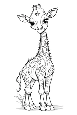 outline art for cute giraffe coloring pages, white background, sketch style, full body, only use outline, clean line art, white background, no shadows and clear and well