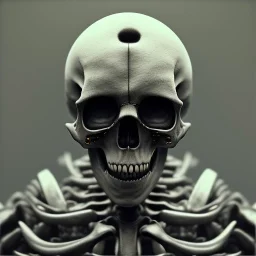 skeleton with blood samurai warrior in hr giger style, steam punk, realistic, made in octane, cinematic, ultra-realistic, extremely detailed octane rendering, 8K, VRAY Super Real ar 2:3, dof photorealistic futuristic 50mm lens hard lighting dark gray tintype photograph, realistic lighting, sepia color