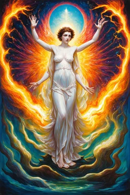 explosive moment of divine connection; Art Nouveau