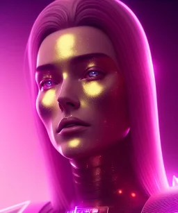 A portrait of a crystalised queen, atmospheric, realistic, cyberpunk, cinematic lighting, octane render.