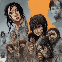 Clementine de the walking dead affronte sauve Kenny art look like the game