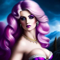 Ultra detailed fullbody Portrait in oil on canvas of beautiful busty Veronica Franco with Dynamic CottonCandy Filigree Hair,intense stare,wearing tight corset,extremely detailed digital painting, extremely detailed face,crystal clear Big eyes, mystical colors ,perfectly centered image, ,perfect composition, rim light, beautiful lighting,masterpiece,16k, stunning scene, raytracing, anatomically correct, in the style of robert e howard and Ken Kelley and Ohrai Noriyoshi and Simon Bisley