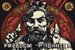 freedom fighter crypto degen bitcoin anarchist rising up