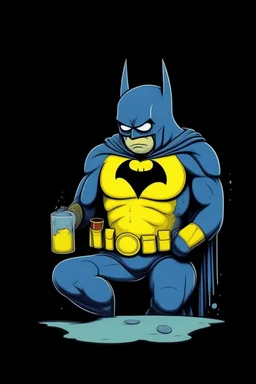 depressed batman drinking brazil karate sponge bob