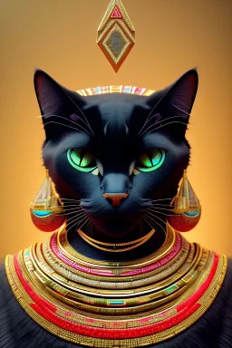 kente scene, Black Egyptian Cat, jewelry, thread, embroidery, octane render, high detail, warm light