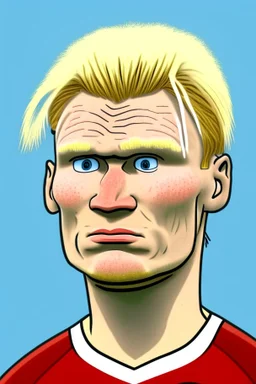 Erling Braut Holland Norwegian football player ,cartoon 2d