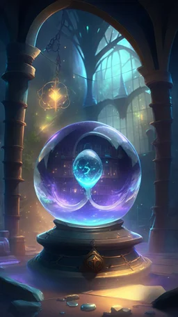 magic orb, laboratory in the background