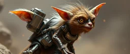 Elon Musk as dandy fluffy bugbear scientist gremlin with huge stiff power pants exo-skeleton