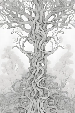 b/w outline, tree vines in the shape of a cross full white background sketch style (((white background))) only use outline clean line art line art