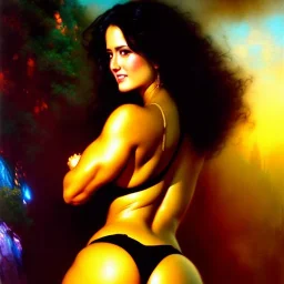 Drawing of beautiful face,'beautiful booty,Busty She-Hulk',intense stare, ancient skintight armor, balanciaga fashion clothe painting by gaston bussiere, greg rutkowski, yoji shinkawa, yoshitaka amano, tsutomu nihei, donato giancola, tim hildebrandt, Oil on canvas, cinematic composition, extreme detail,fit full head inside picture,16k