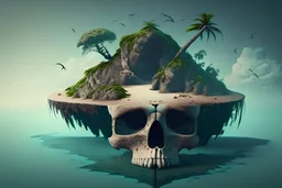 island with skull form