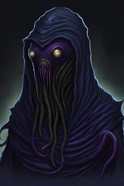 A nightmareish eldritch creature with a simple mask