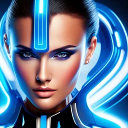 cyberblue, head, woman, portrai, tron