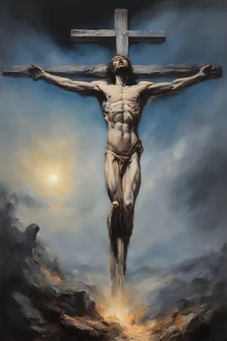 The Crucifixion, oil on canvas by Jim Lee