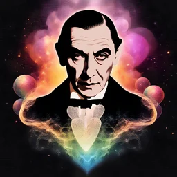 Bela Lugosi as Count Dracula, 3D hearts and Stars and Bubbles, heart-shaped, electrifying, Gods and Monsters, close-up, portrait, double exposure shadow of the ghost, Invisible, poignant, extremely colorful, Dimensional rifts, multicolored lightning, outer space, planets, stars, galaxies, fire, explosions, smoke, volcanic lava, Bubbles, craggy mountain peaks the flash in the background, 32k UHD, 1080p, 1200ppi, 2000dpi, digital photograph, heterosexual love, speedforce