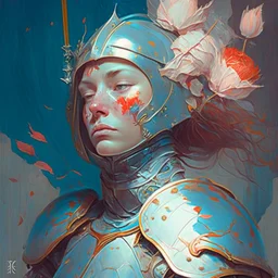 dream portrait of female knight by james jean