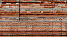 Dirty old red brick wall, wide panorama of masonry