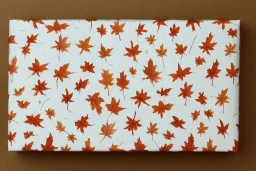 giftwrap pattern with watercolor of maple leaves, children's book illustration, white parchment paper, wrapping paper, white linen, in the style of e. h. shepard