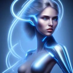 cyberblue, head, woman, portrai, tron