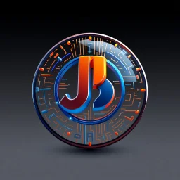create a logo for me "J. Babakan" .i am an ai programmer artist i want a 3d graphical Logo ,ai ,code, flow charts blended at background