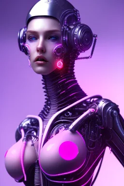 cyberpunk, pink latex body, women, body portrai, big boobs, highlight eyes perfect, skin, tron, cyborg, perfekt sexy, real, dream, hr giger