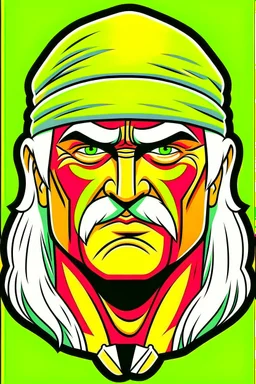 face Hulk Hogan Professional wrestler cartoon 2d