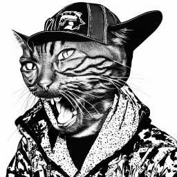 illustration of a rapper cat