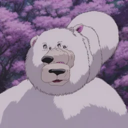 He is a white/purple bear animatronic, far different from his counterparts. The light-purple color is featured on his muzzle, stomach, shoulders, elbows, knees,