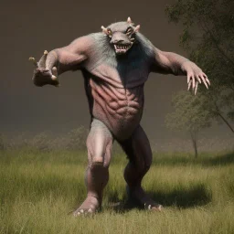 Hyperrealistic monster full body detailed