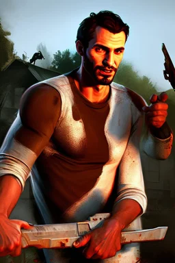 Nick from Left 4 Dead 2 on the verge of dying