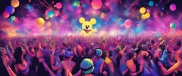 nostalgic Blast from the Past rave party cheerfull disney abstract