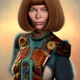 anna wintour, lego, steampunk, oil painting