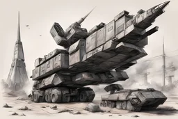 Sketches, Patriot Missile System in comics realistic high detailed art