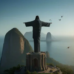 Christ the Redeemer, spring, flying birds, unreal engine 5, cinematic lighting, photorealistic, realistic, hyper detailed, 8k, octane render, cinema 4d