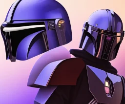 Purple Mandalorian helmet