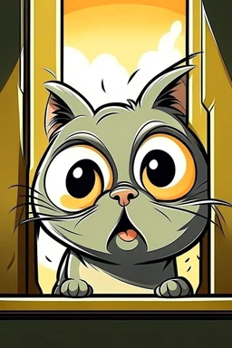 cat scared cartoon